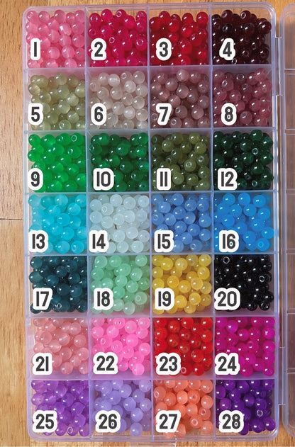 Colorful Glass Beads - Barbell Nipple Rings / Faux Nipple Piercing