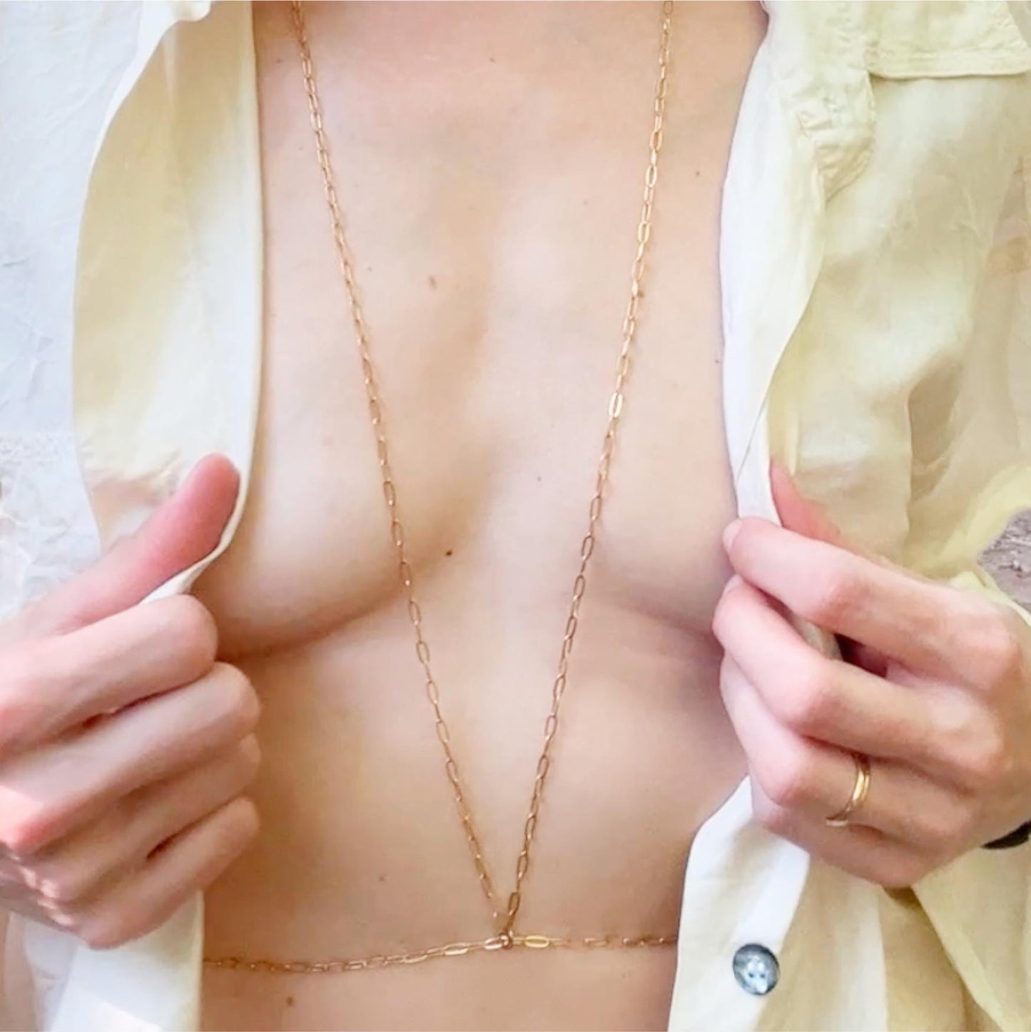 Adjustable Fine Chain Bra - Boho Body Chain Jewelry / Breast Harness