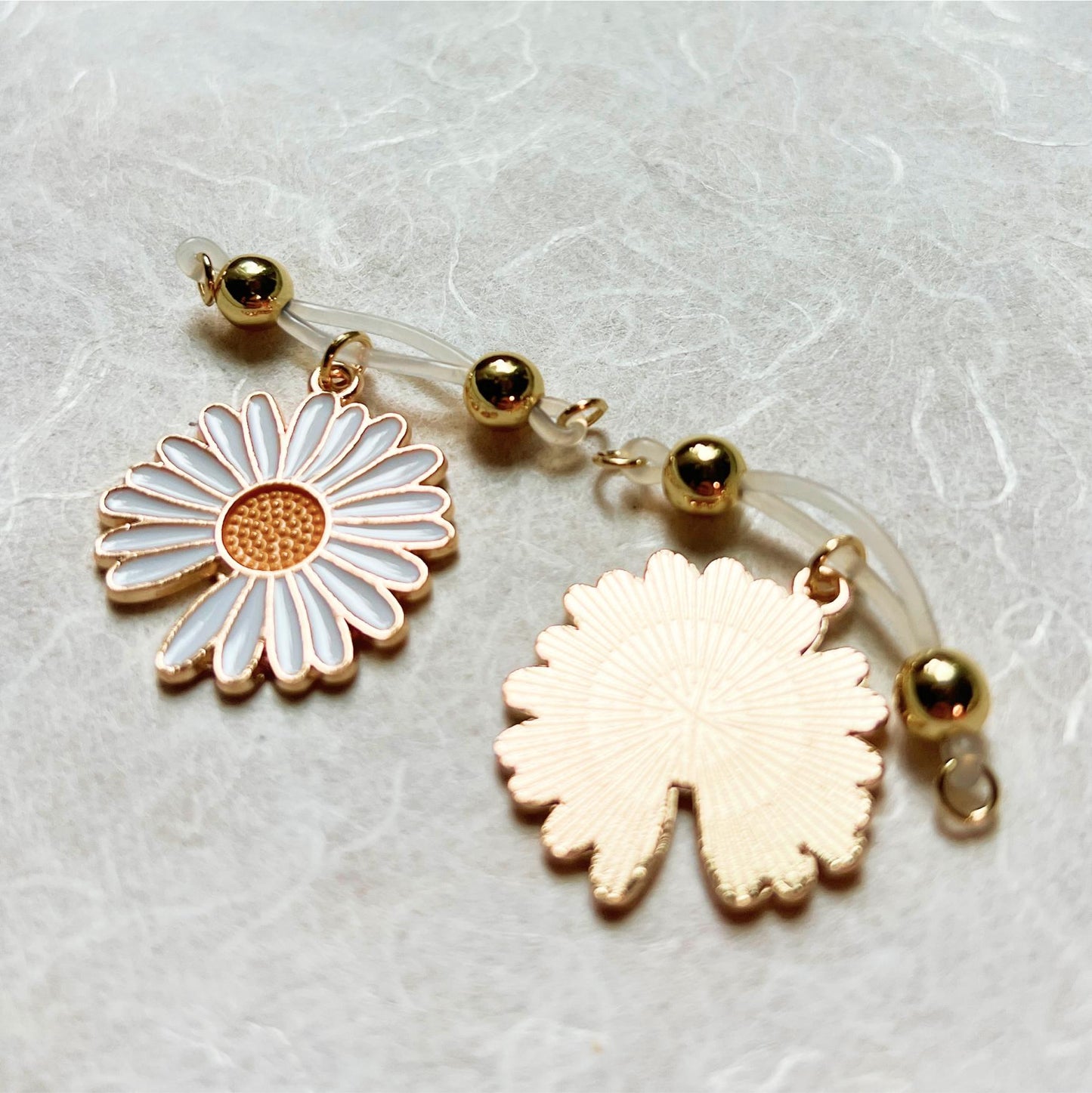 Daisy Flower Charm Faux Nipple Piercing - Barbell Nipple Rings / Nipple Jewelry Non Piercing