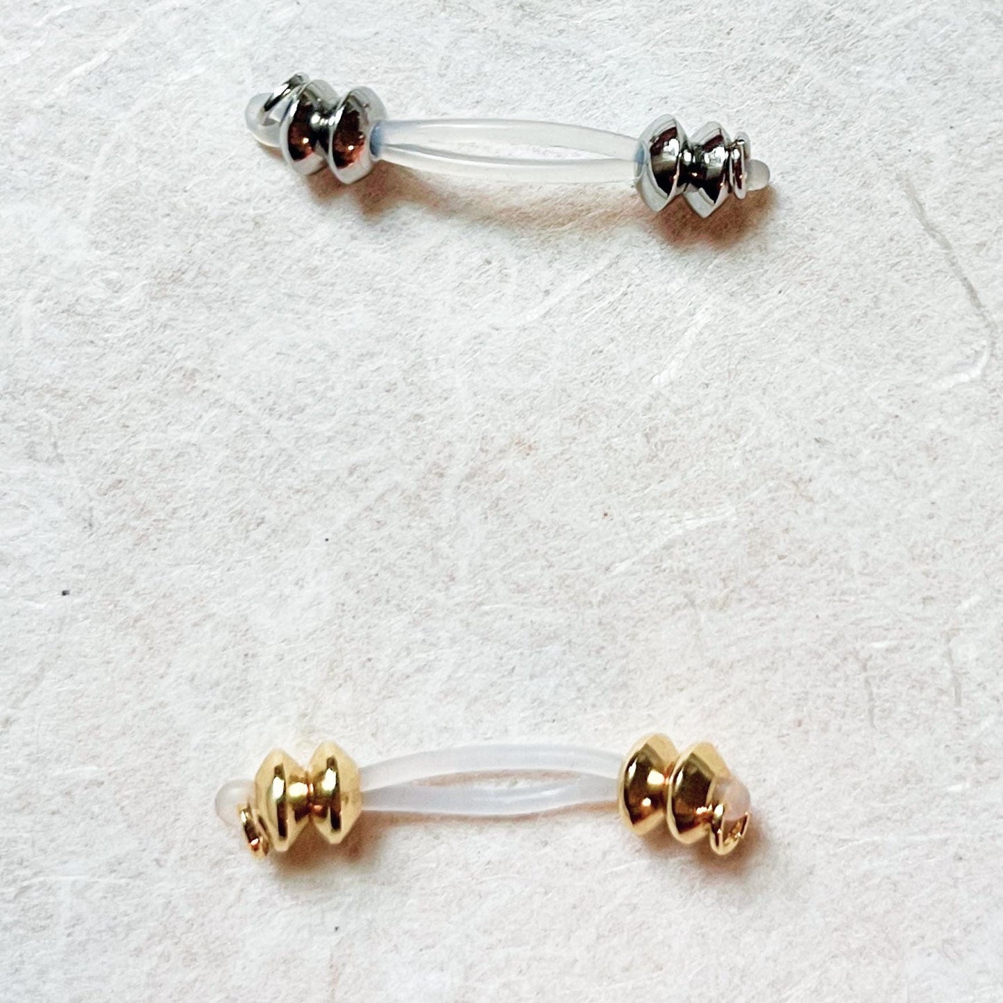 Big Flat Beads Fake Nipple Piercing - Barbell Nipple Rings / Nipple Jewelry Non Piercing