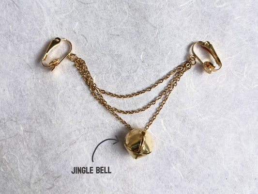 Golden Labia Jewelry with three chains and big jingle bell - Secretly Mine