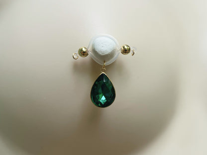 Rhinestone Charm Fake Nipple Piercing - Barbell Fake Nipple Rings / Non Piercing Nipple Jewelry