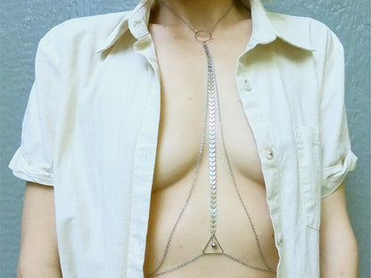 Mermaid Body Chain / Boho Chain Bra Jewelry - Waterproof Bra Chain