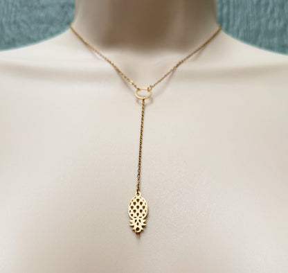 Upside Down Pineapple Necklace - Choker Lariat / Swinger Hotwife Jewelry