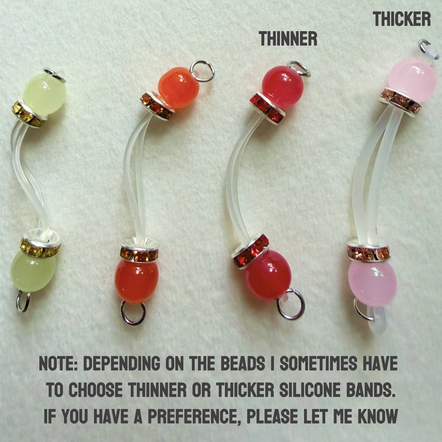 Fake Nipple Rings in 7 Colors with Rondelles - Barbell Faux Nipple Piercing / Non Piercing Nipple Jewelry