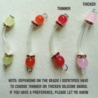 Fake Nipple Rings in 7 Colors with Rondelles - Barbell Faux Nipple Piercing / Non Piercing Nipple Jewelry