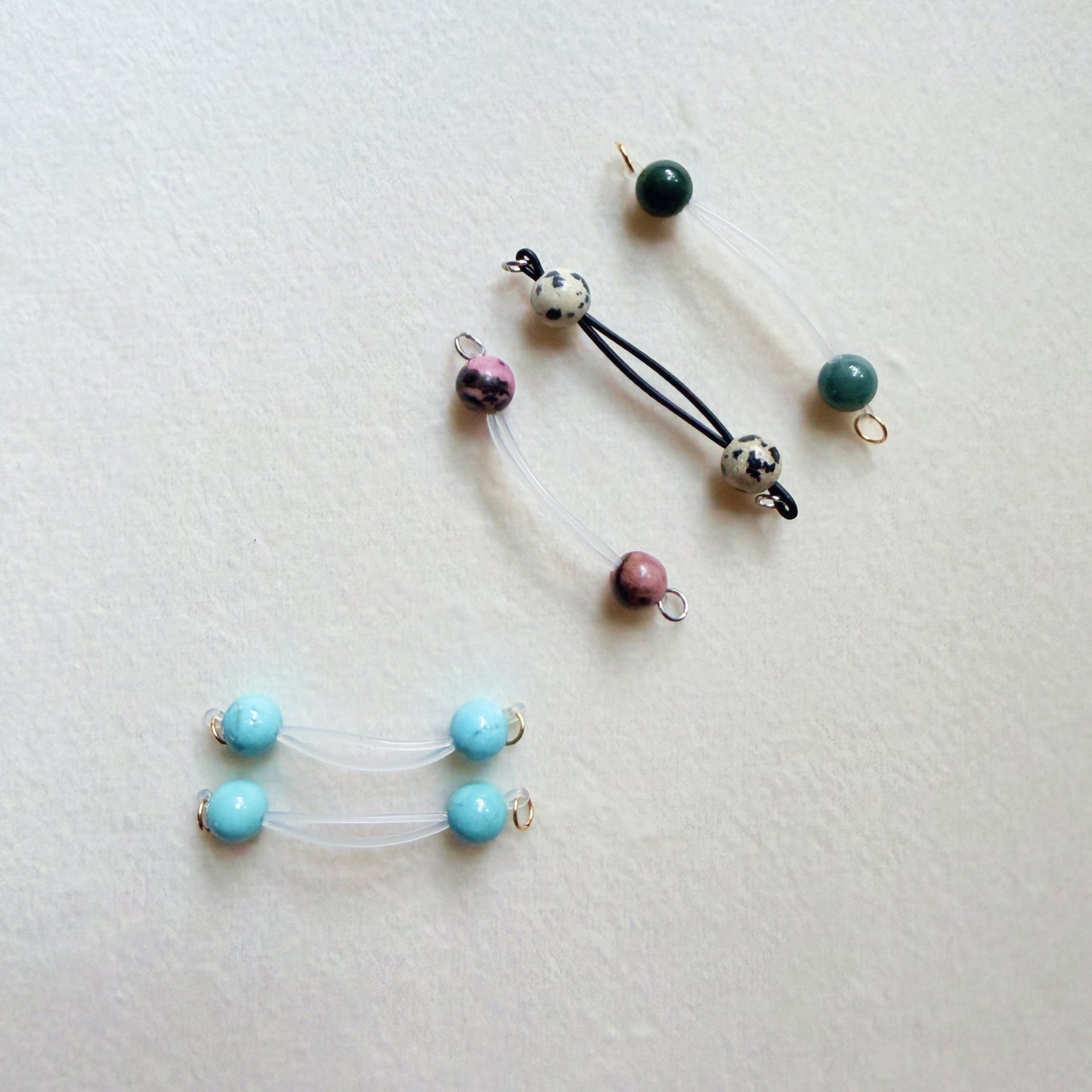 Real Gemstone Faux Nipple Piercings - Barbell Fake Nipple Rings / Non Piercing Nipple Jewelry