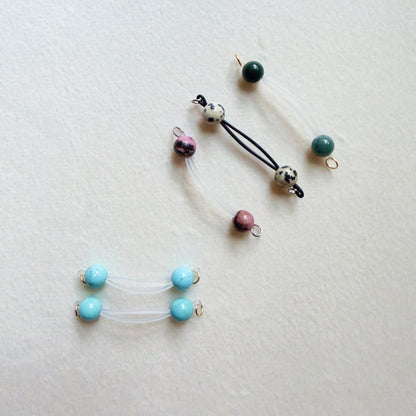 Real Gemstone Faux Nipple Piercings - Barbell Fake Nipple Rings / Non Piercing Nipple Jewelry
