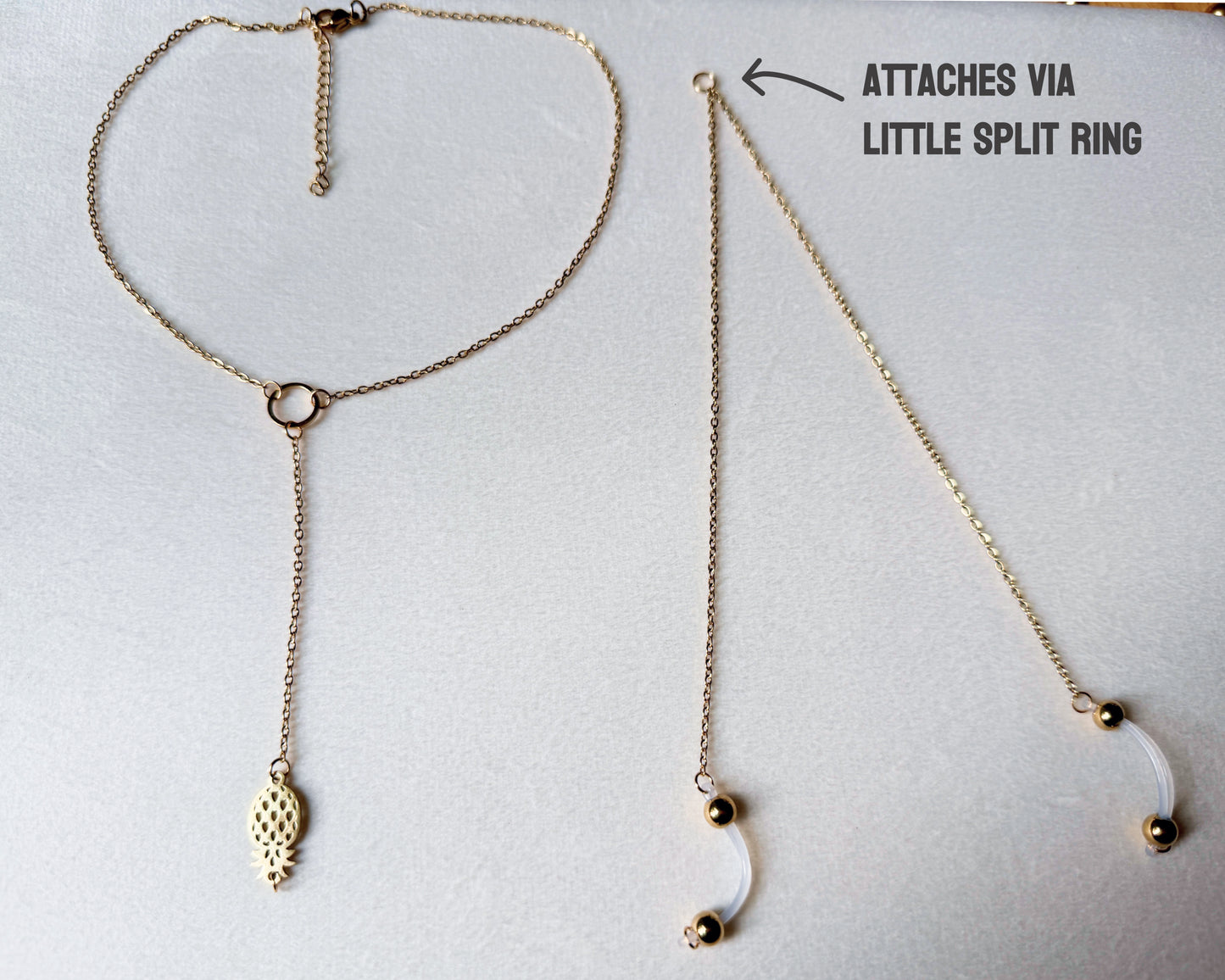 Upside Down Pineapple Necklace - Choker Lariat / Swinger Hotwife Jewelry
