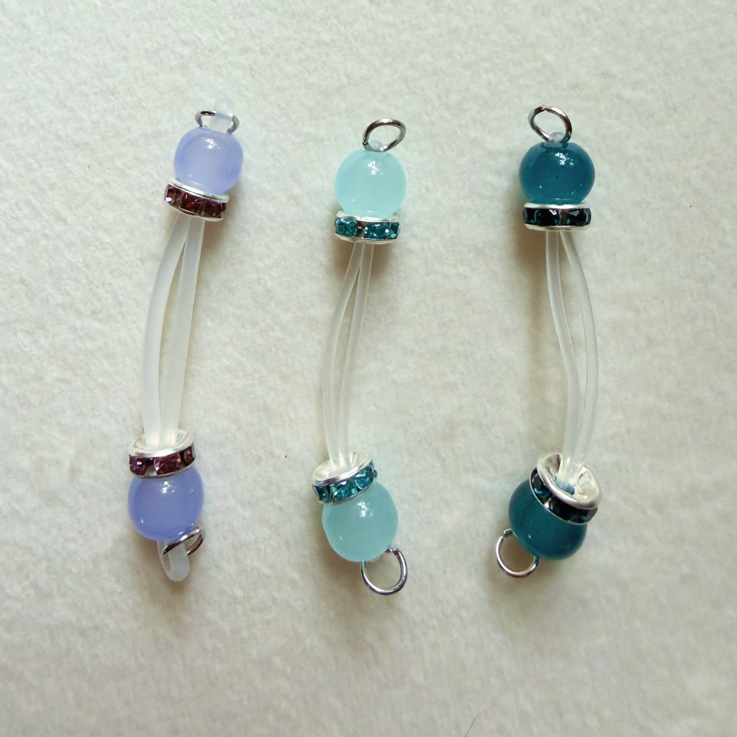 Fake Nipple Rings in 7 Colors with Rondelles - Barbell Faux Nipple Piercing / Non Piercing Nipple Jewelry
