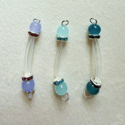 Fake Nipple Rings in 7 Colors with Rondelles - Barbell Faux Nipple Piercing / Non Piercing Nipple Jewelry