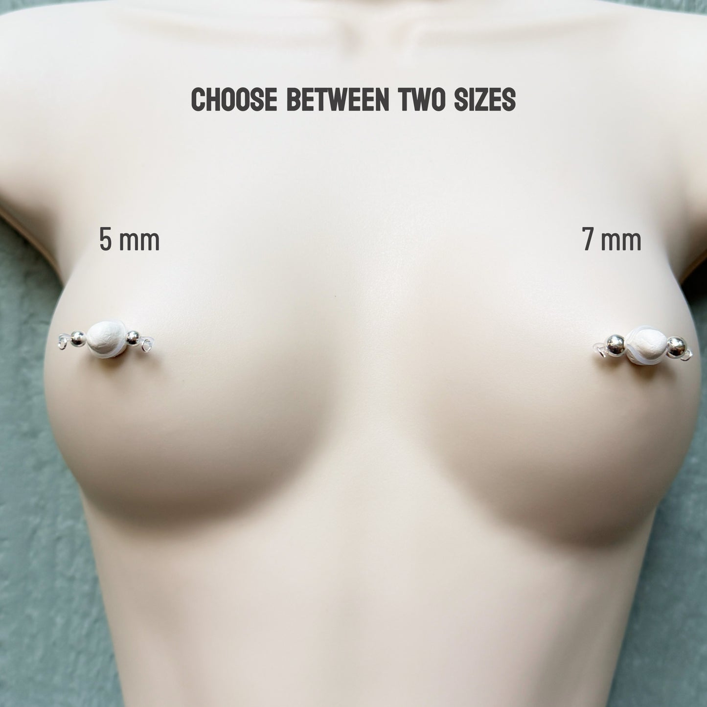 100% Sterling Silver Barbell Fake Nipple Piercing - Luxury Barbell Nipple Rings