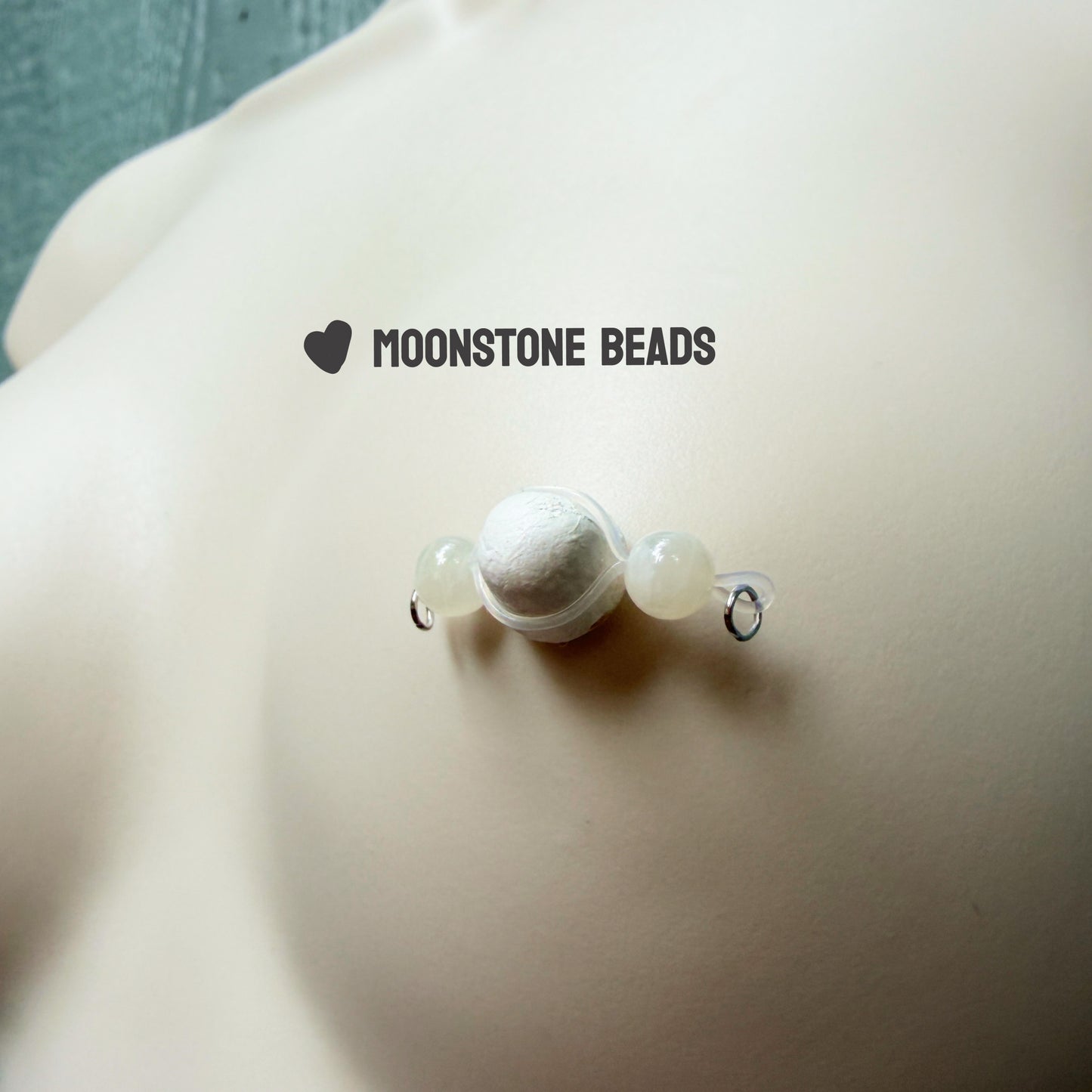 Moonstone Fake Nipple Rings / Faux Nipple Piercing with Gemstones