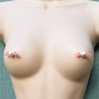 Large Fake Nipple Rings in 24 Colors - Barbell Faux Nipple Piercing / Non Piercing Nipple Jewelry