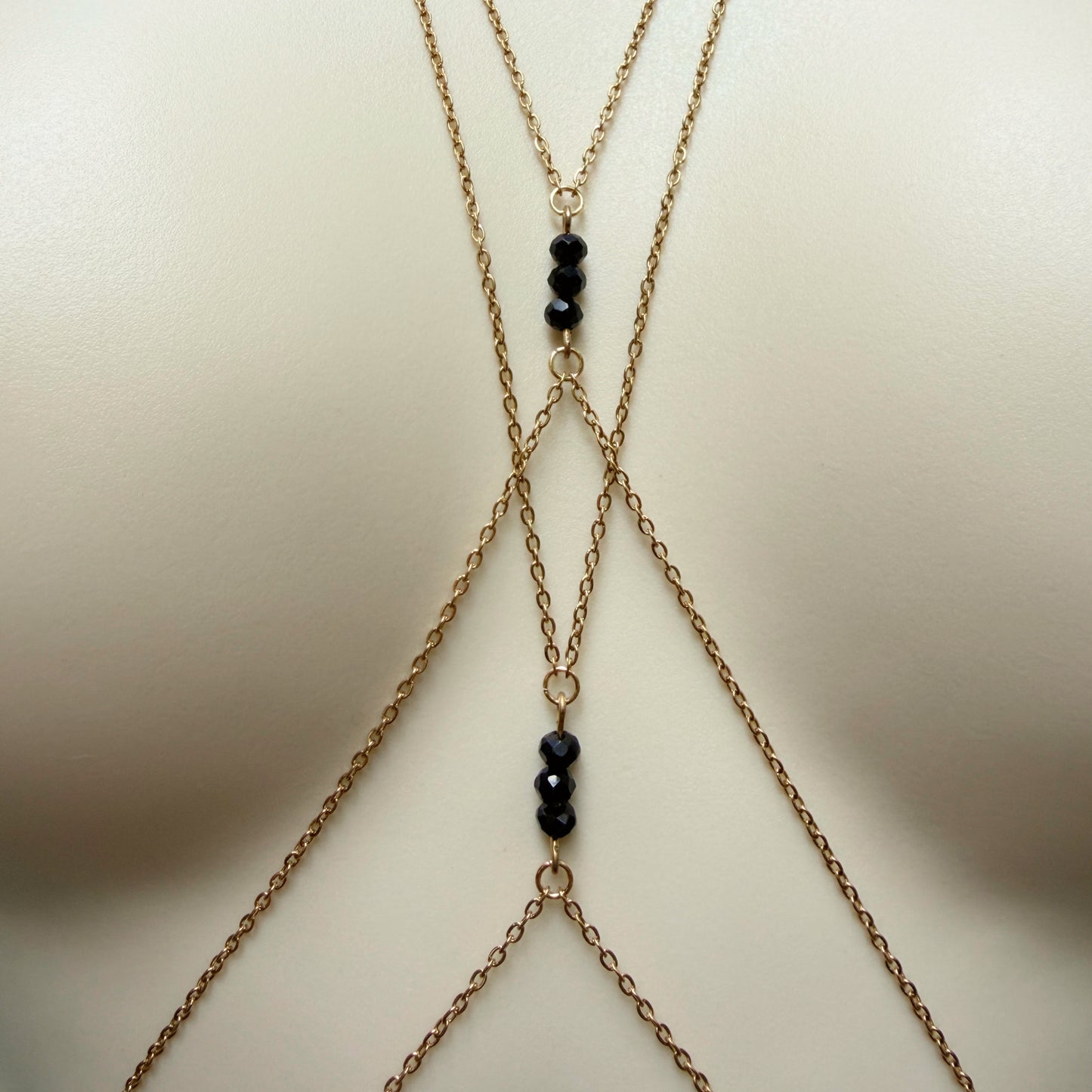 Cross Body Layered Chain Bra / Boho Body Chain Jewelry - Waterproof Bra Chain