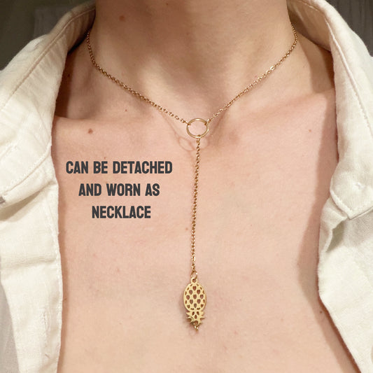 Nipple Chain with Upside Down Pineapple - Necklace to Nipple Ring / Swinger Hotwife Jewelry