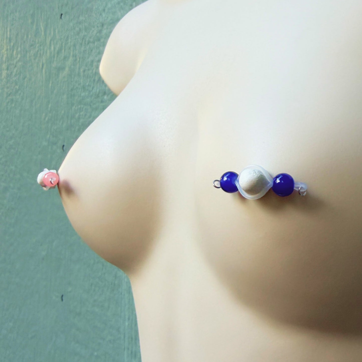 Large Fake Nipple Rings in 24 Colors - Barbell Faux Nipple Piercing / Non Piercing Nipple Jewelry
