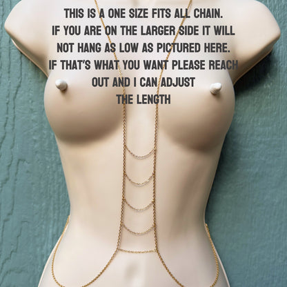 Boho Body Chain with Unique Ladder Design / Unisex Chain Bra Onesize