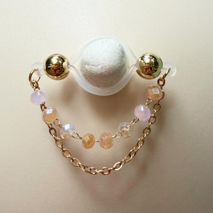 Luxury Golden Nipple Rings with Sparkly Chain - Fake Nipple Piercings / Non Piercing Nipple Jewelry