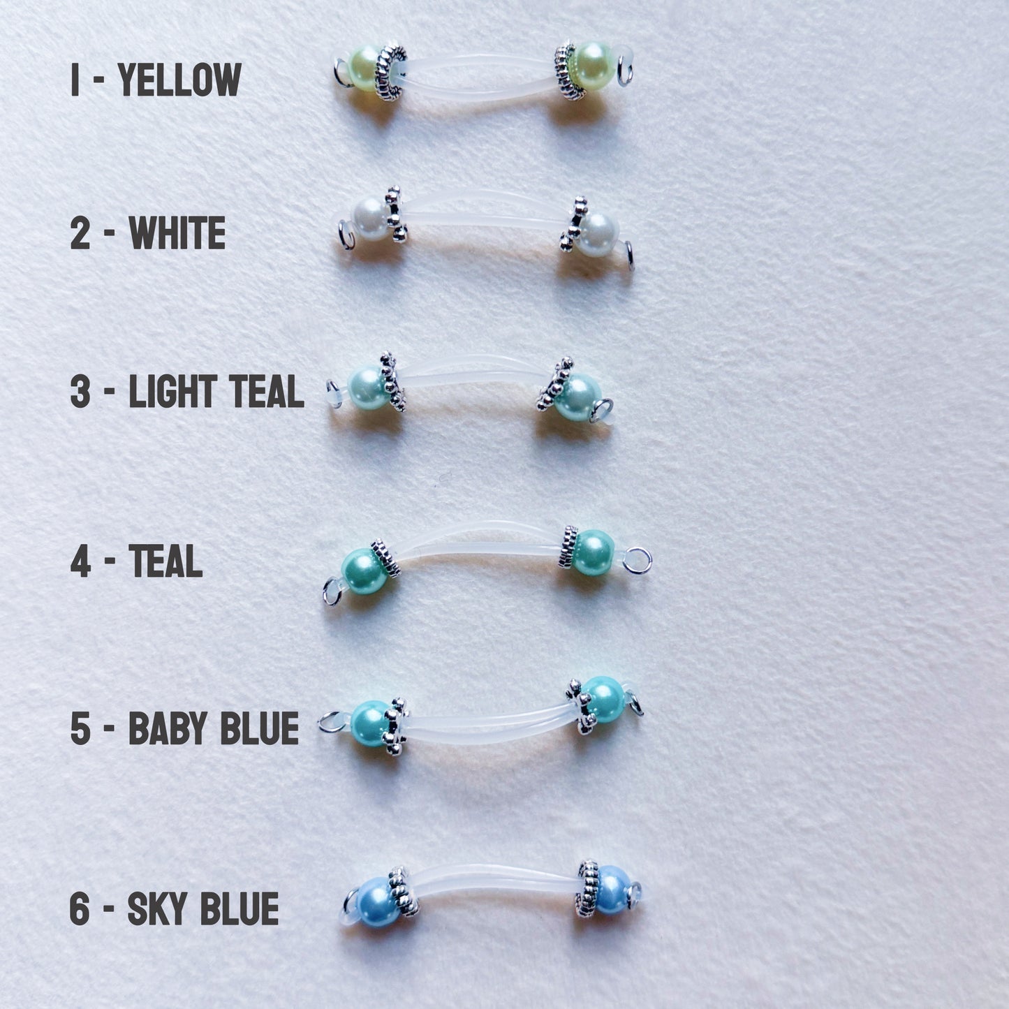 Pastell and Silver Fake Nipple Rings - Barbell Faux Nipple Piercing / Non Piercing Nipple Jewelry