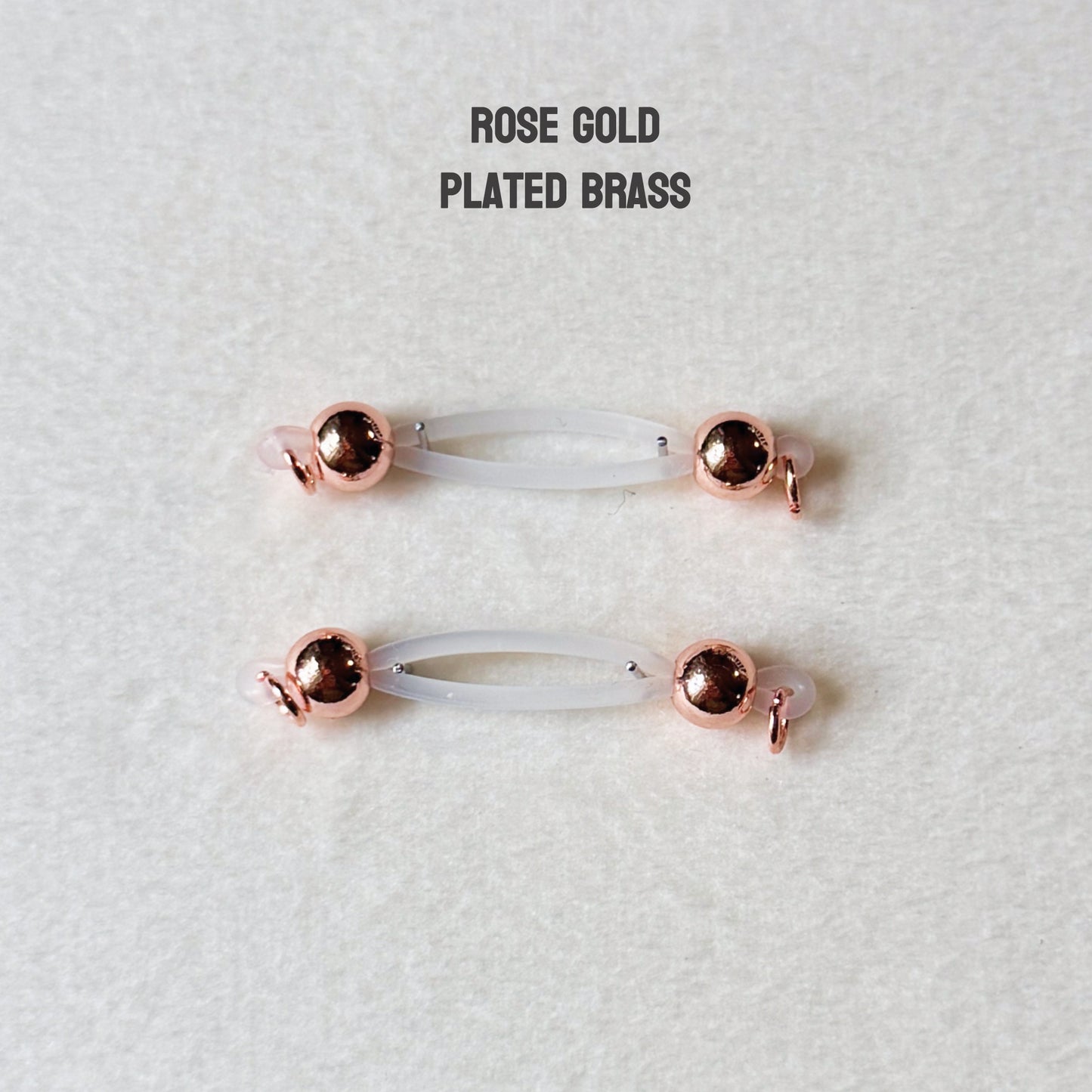 Rose Gold Faux Nipple Piercing - Barbell Nipple Rings / Non Piercing Nipple Jewelry