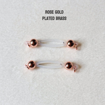 Rose Gold Faux Nipple Piercing - Barbell Nipple Rings / Non Piercing Nipple Jewelry