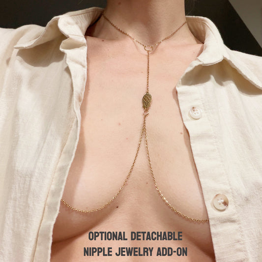 Upside Down Pineapple Necklace - Choker Lariat / Swinger Hotwife Jewelry