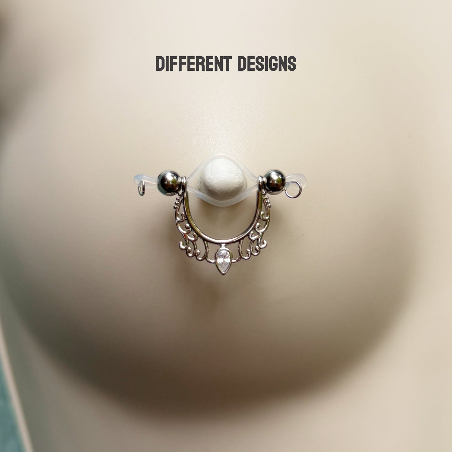 Non Piercing Nipple Shield / Fake Nipple Piercing, Nipple Rings