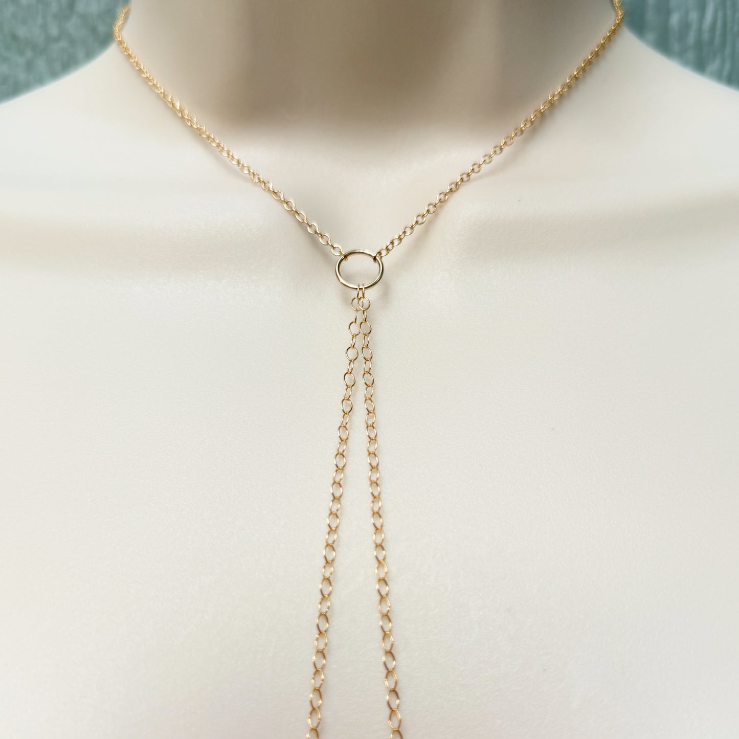 Gold Filled or Sterling Silver Necklace to Nipple Ring / Faux Nipple Piercing with Body Chain