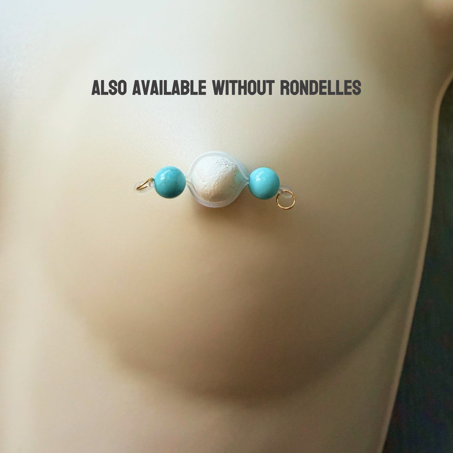 Real Gemstone Faux Nipple Piercings - Barbell Fake Nipple Rings / Non Piercing Nipple Jewelry