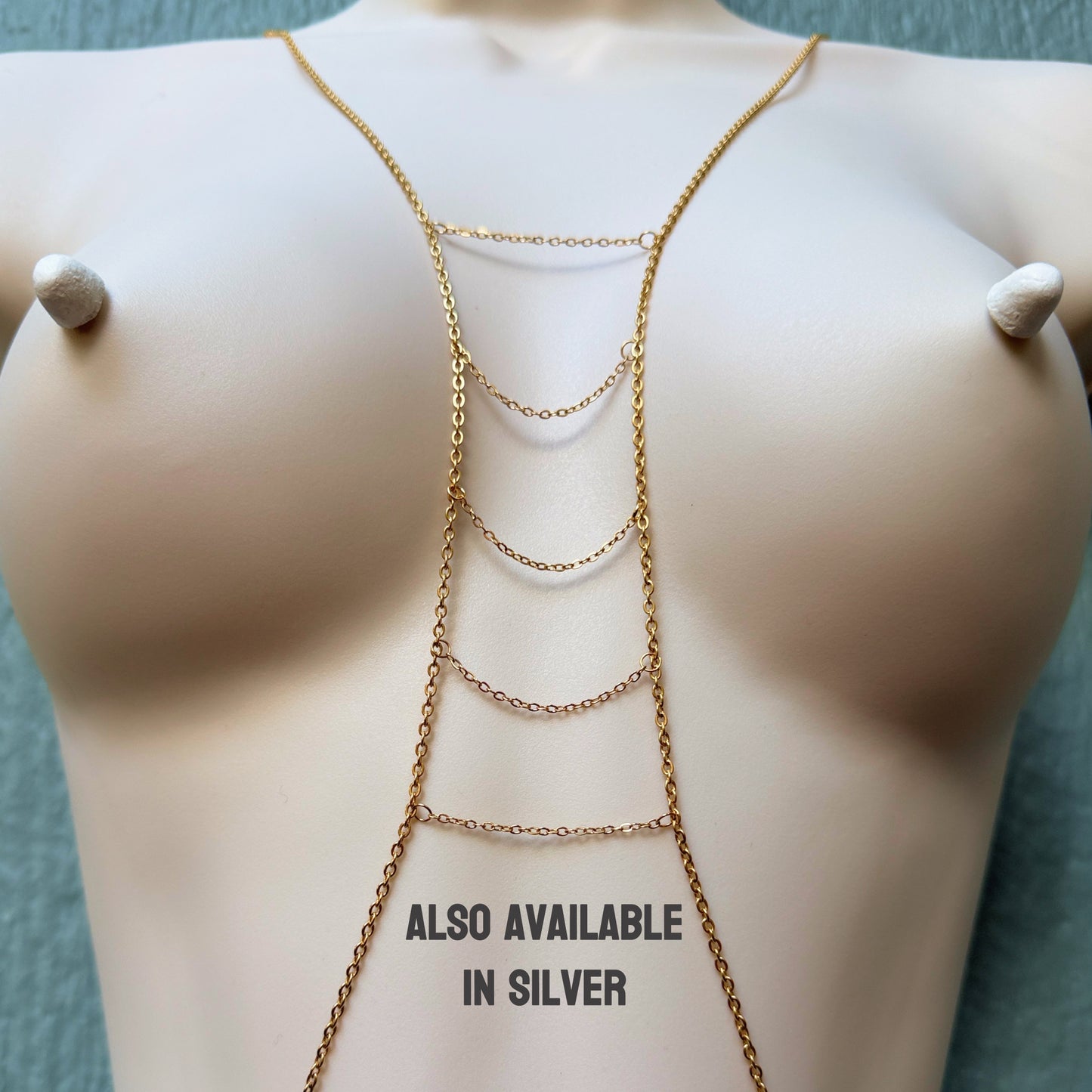 Boho Body Chain with Unique Ladder Design / Unisex Chain Bra Onesize