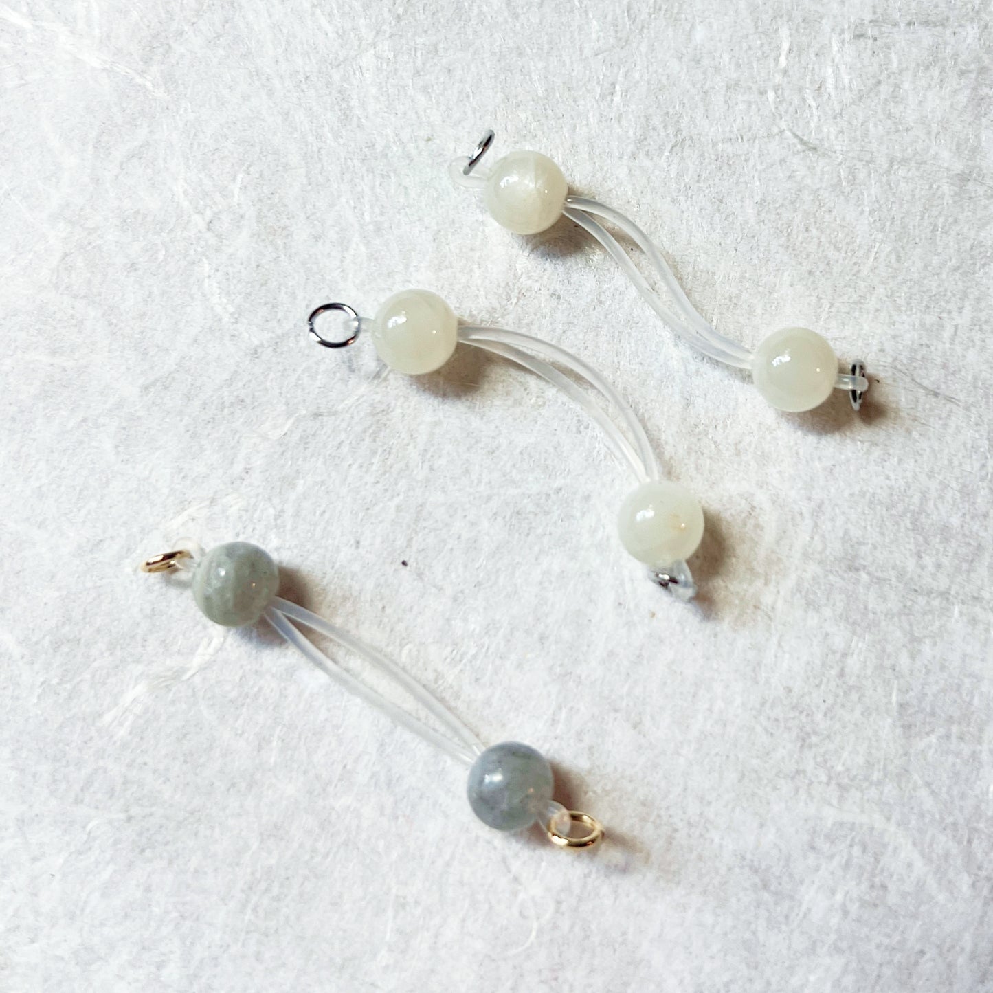 Moonstone Fake Nipple Rings / Faux Nipple Piercing with Gemstones