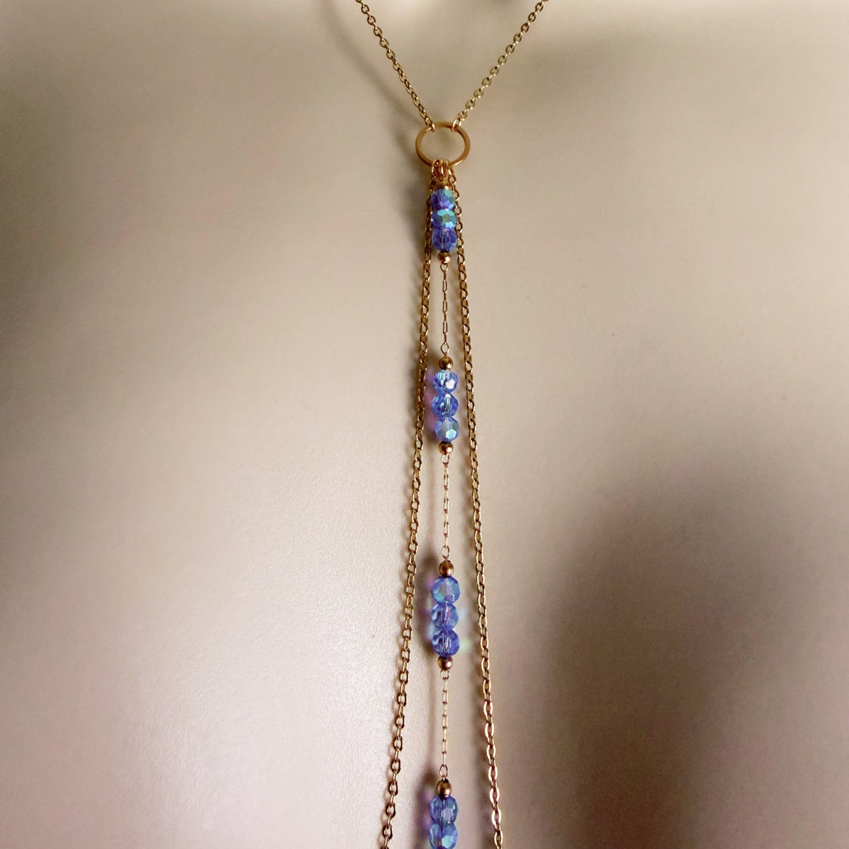 Sparkly Choker Breast Harness - Faux Nipple Piercing to Body Chain Jewelry