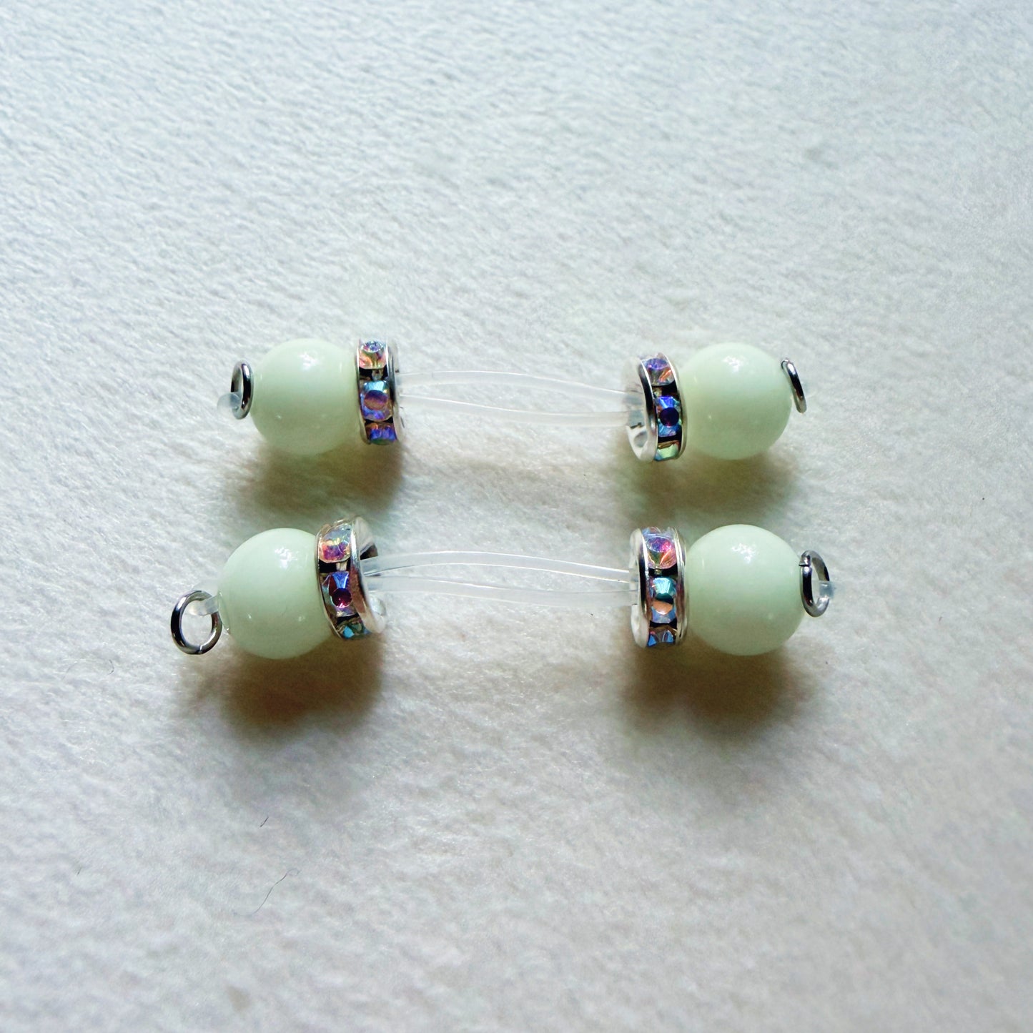 Glow in the Dark Fake Nipple Rings - Barbell Faux Nipple Piercing / Non Piercing Nipple Jewelry