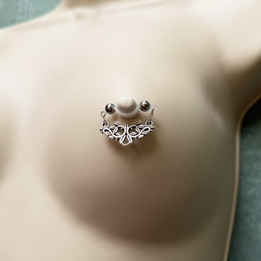 Non Piercing Nipple Shield Ornament / Fake Nipple Piercing, Nipple Rings