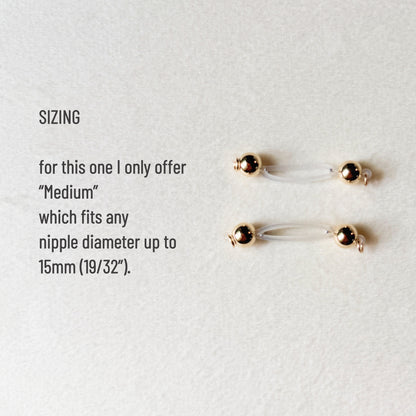 14k Gold Filled Barbell Fake Nipple Piercing - Luxury Barbell Nipple Rings