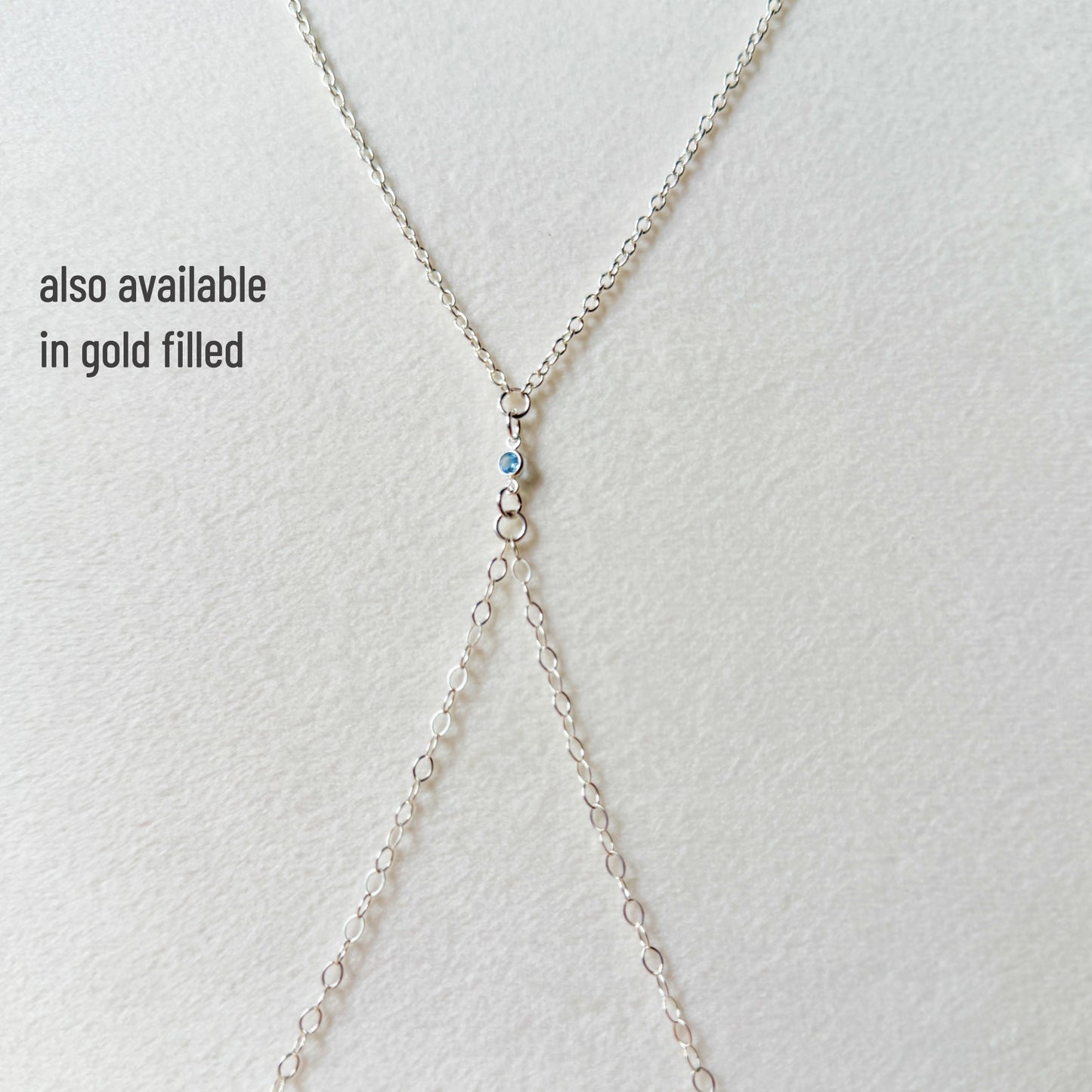 Sterling Silver or Gold Filled Body Chain with Blue Spinel / Bikini Chain