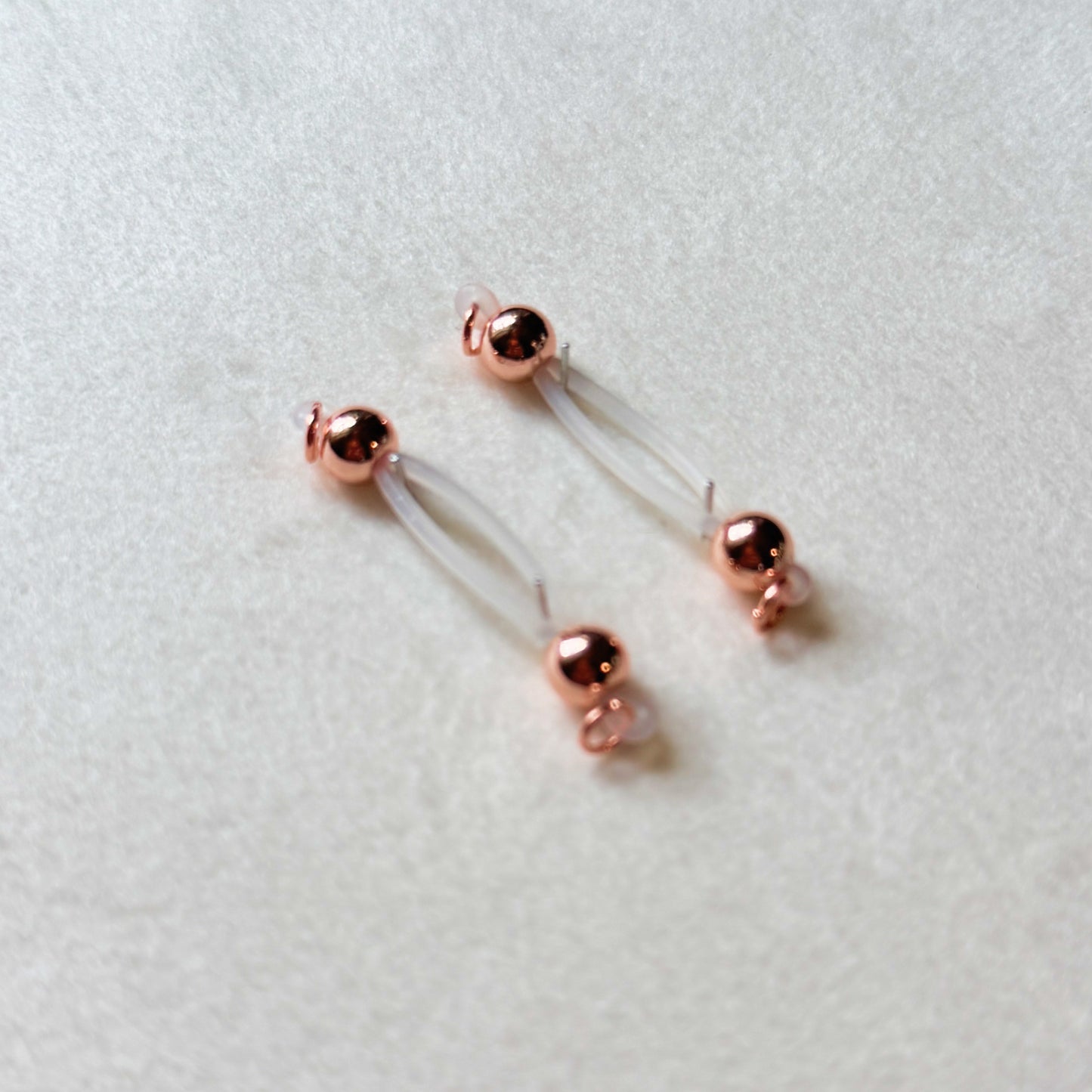 Rose Gold Faux Nipple Piercing - Barbell Nipple Rings / Non Piercing Nipple Jewelry