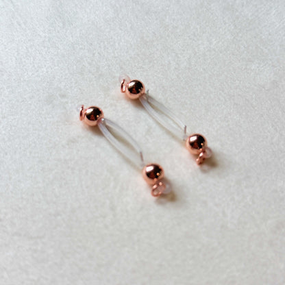 Rose Gold Faux Nipple Piercing - Barbell Nipple Rings / Non Piercing Nipple Jewelry