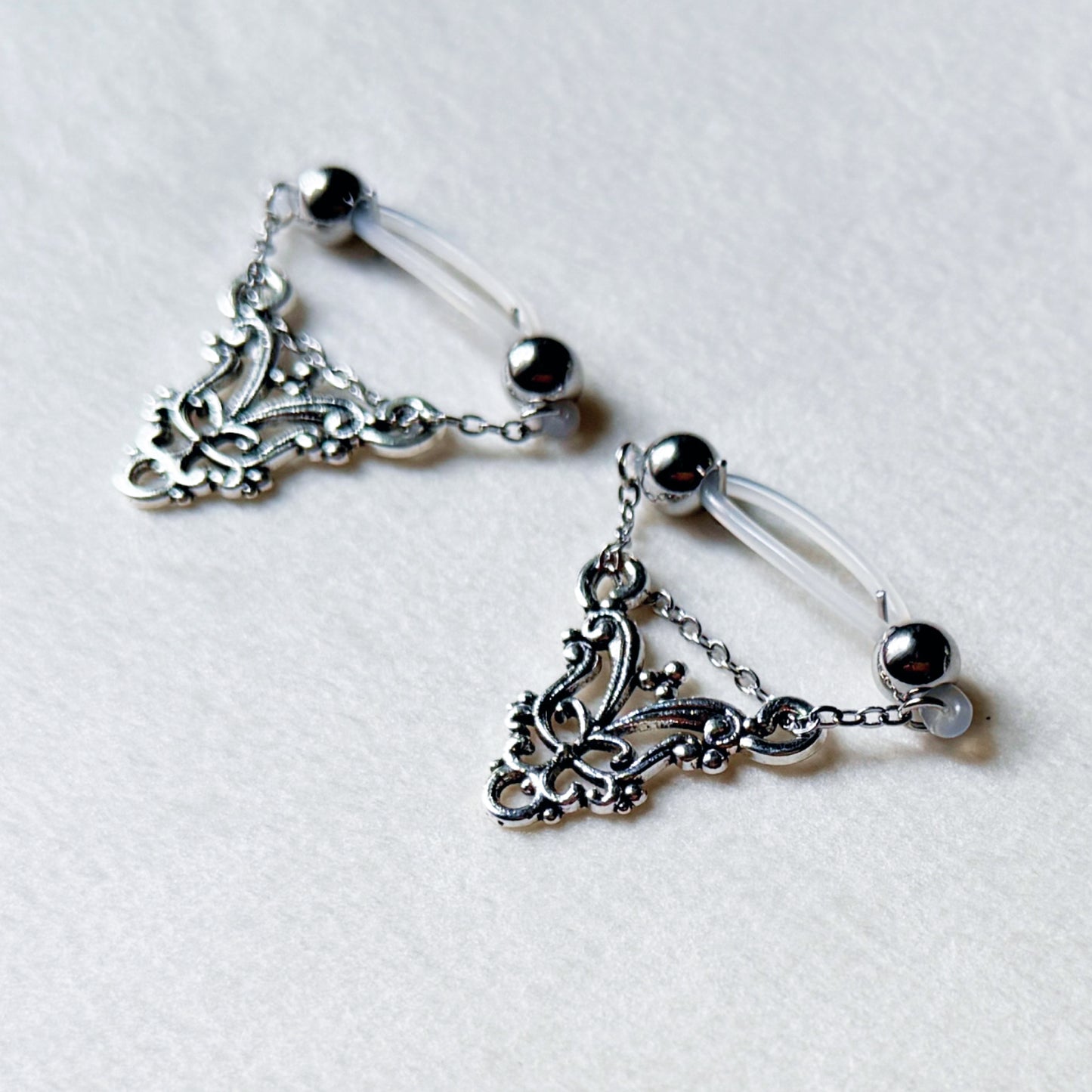 Non Piercing Nipple Shield Ornament / Fake Nipple Piercing, Nipple Rings