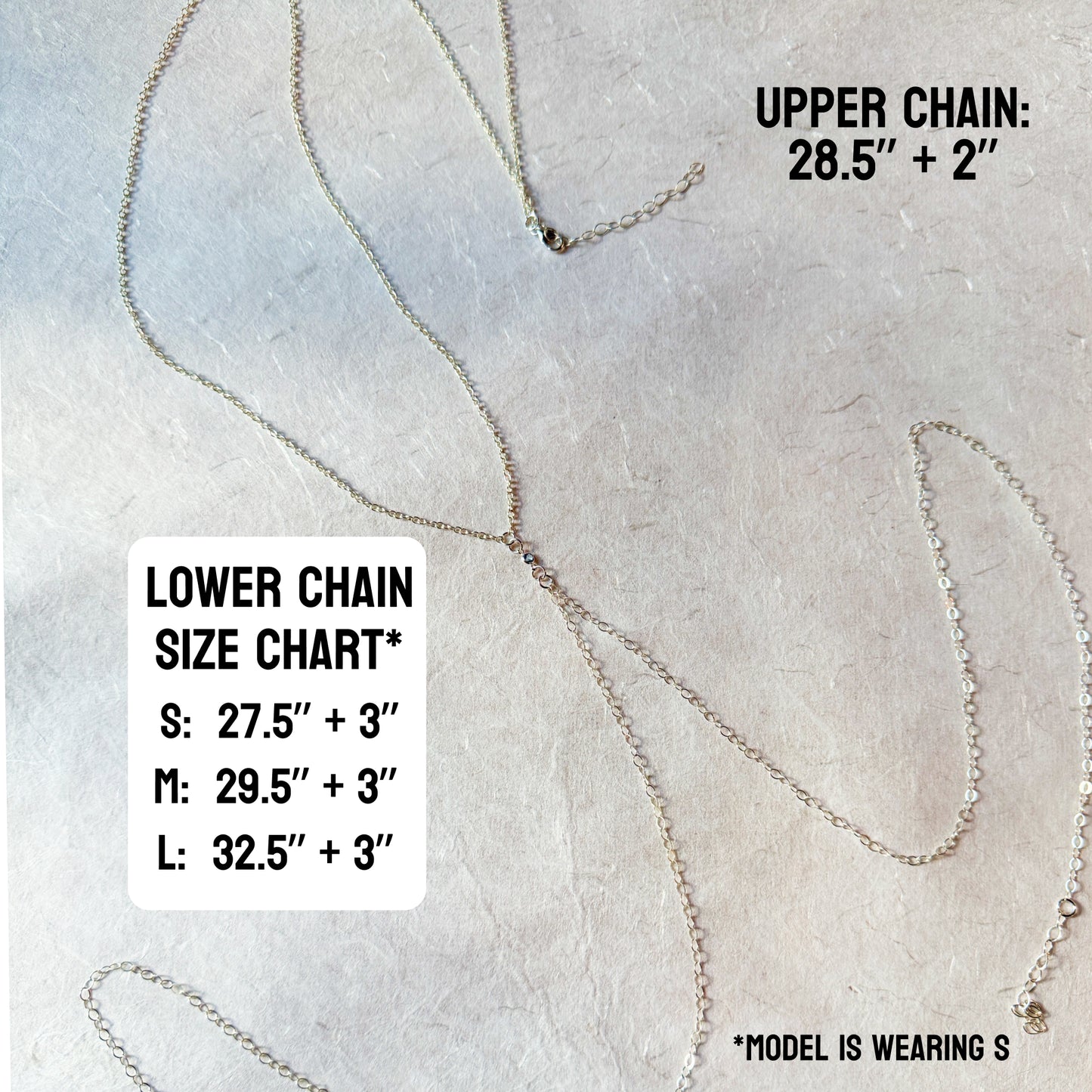 Sterling Silver or Gold Filled Body Chain with Blue Spinel / Bikini Chain