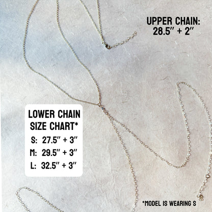 Sterling Silver or Gold Filled Body Chain with Blue Spinel / Bikini Chain