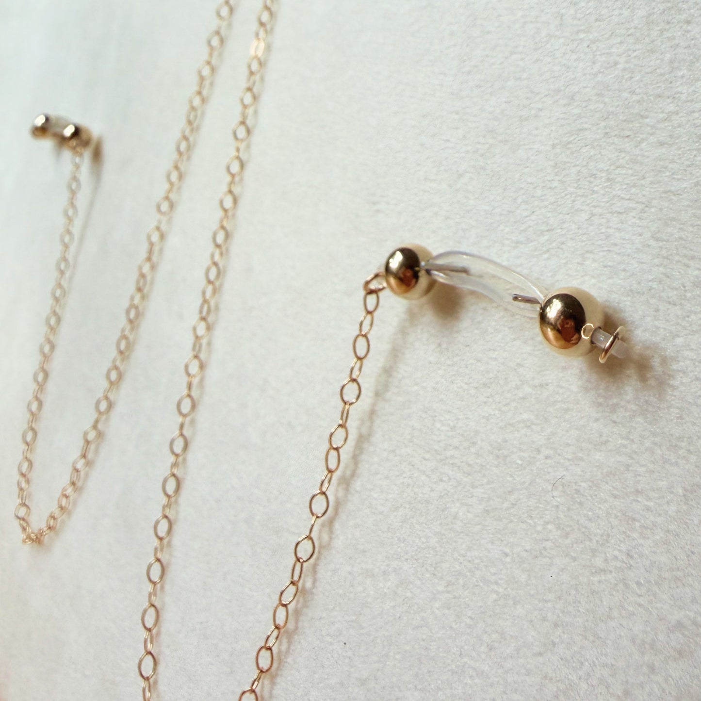 Gold Filled or Sterling Silver Necklace to Nipple Ring / Faux Nipple Piercing with Body Chain