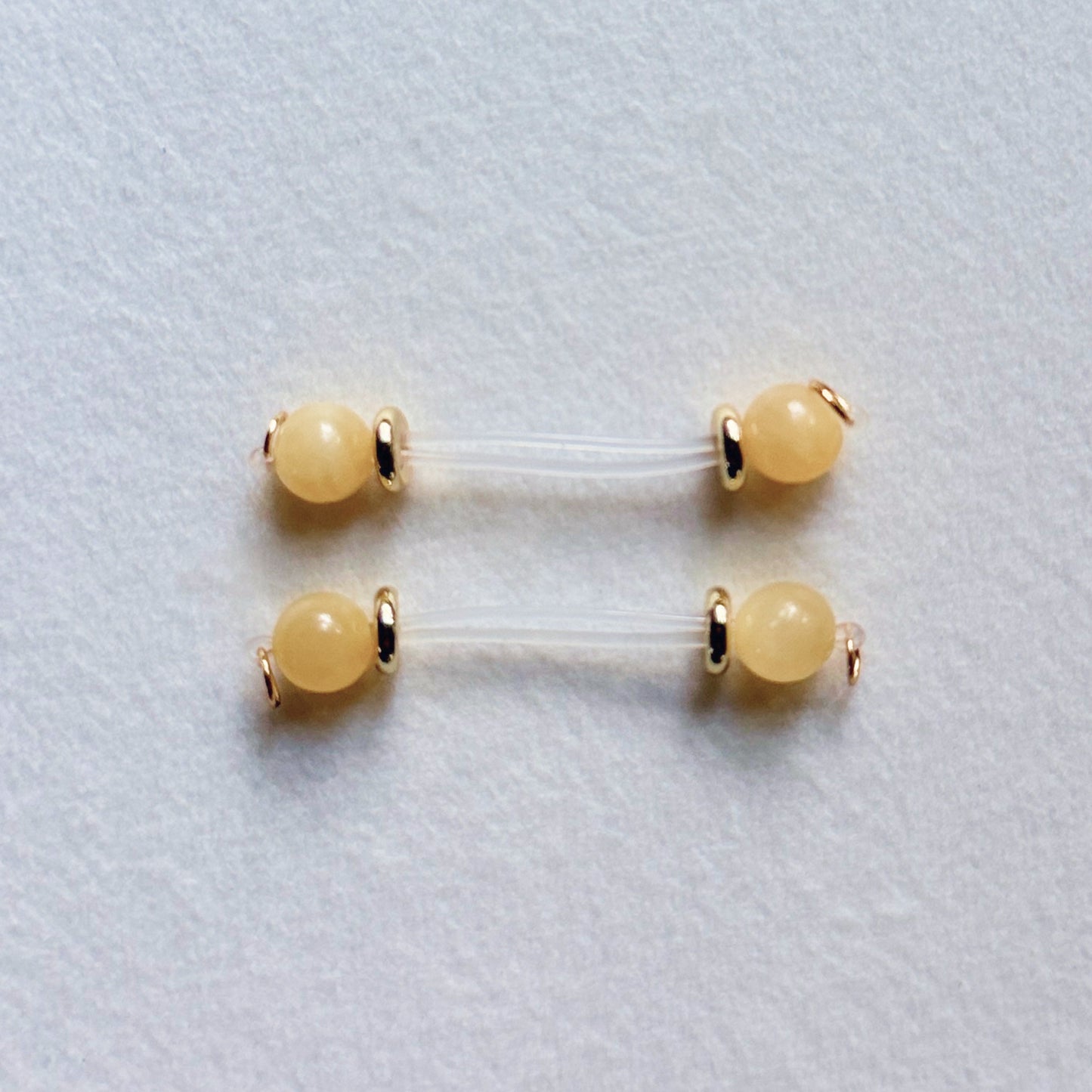 Real Gemstone Faux Nipple Piercings - Barbell Fake Nipple Rings / Non Piercing Nipple Jewelry