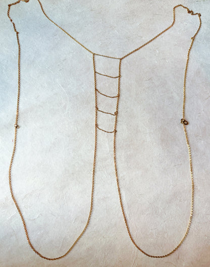 Boho Body Chain with Unique Ladder Design / Unisex Chain Bra Onesize