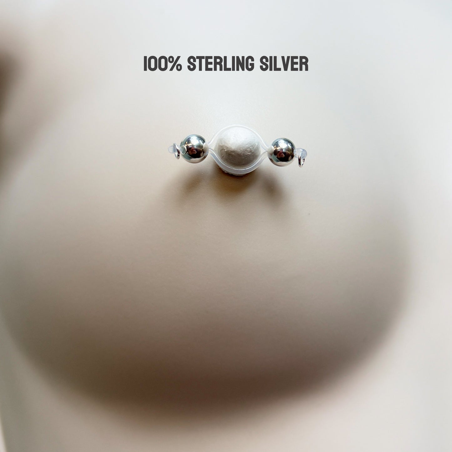 100% Sterling Silver Barbell Fake Nipple Piercing - Luxury Barbell Nipple Rings