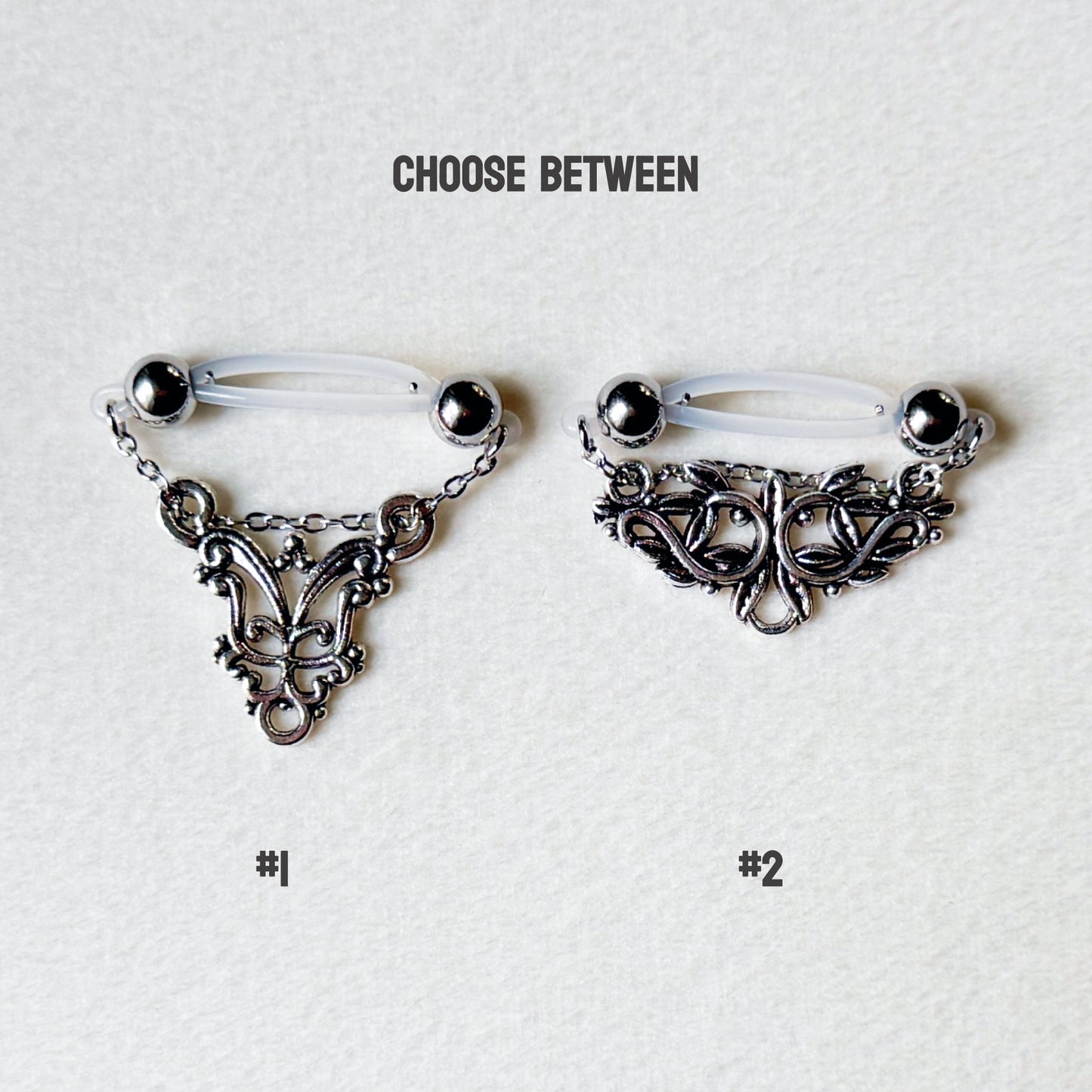 Non Piercing Nipple Shield Ornament / Fake Nipple Piercing, Nipple Rings