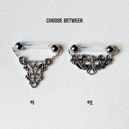 Non Piercing Nipple Shield Ornament / Fake Nipple Piercing, Nipple Rings