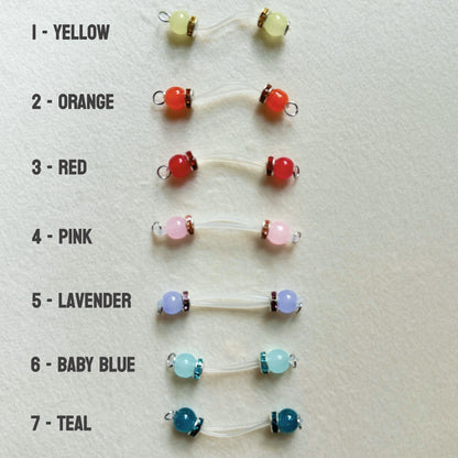 Fake Nipple Rings in 7 Colors with Rondelles - Barbell Faux Nipple Piercing / Non Piercing Nipple Jewelry