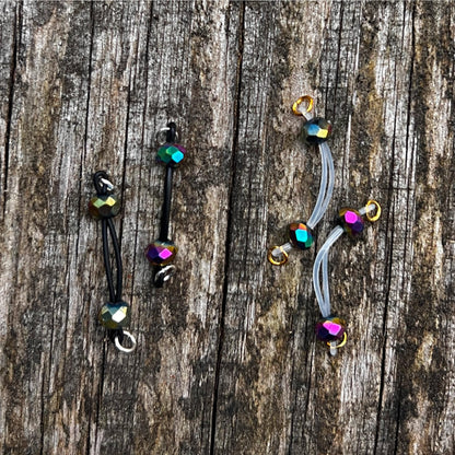 Peacock Sparkly Fake Nipple Piercings - Barbell Nipple Rings / Nipple Jewelry Non Piercing